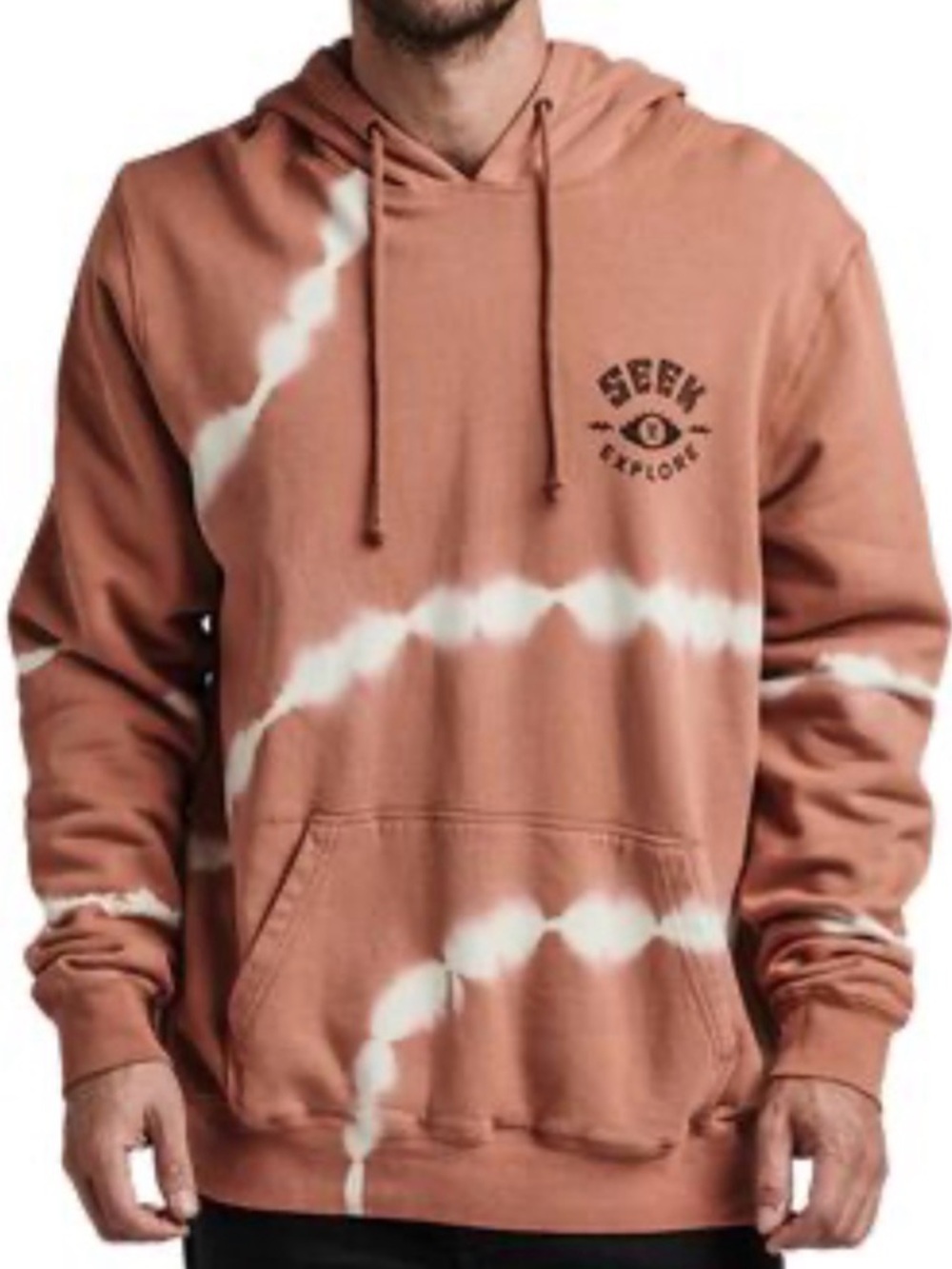 Roark Men's Rust Tie-Dye Pullover Hoodie
